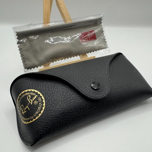 Ray-Ban Black Sunglasses Case Genuine w/ Cloth & Booklet Luxottica NEW main image 7